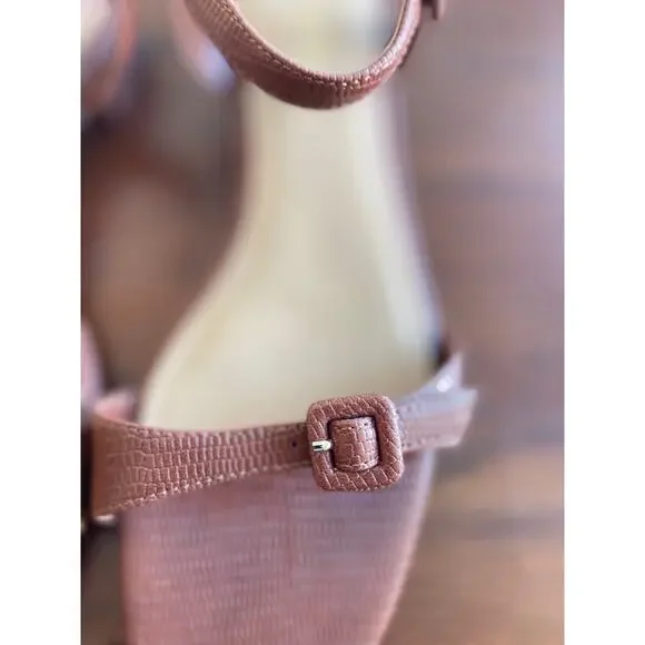 J Crew Factory Wm's Textured Ankle-Strap Sandals Brown Sz 7 NWOB - Picture 6 of 6